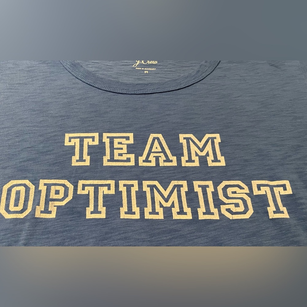 J.Crew Women’s “Team Optimist” T shirt- size M, short sleeve